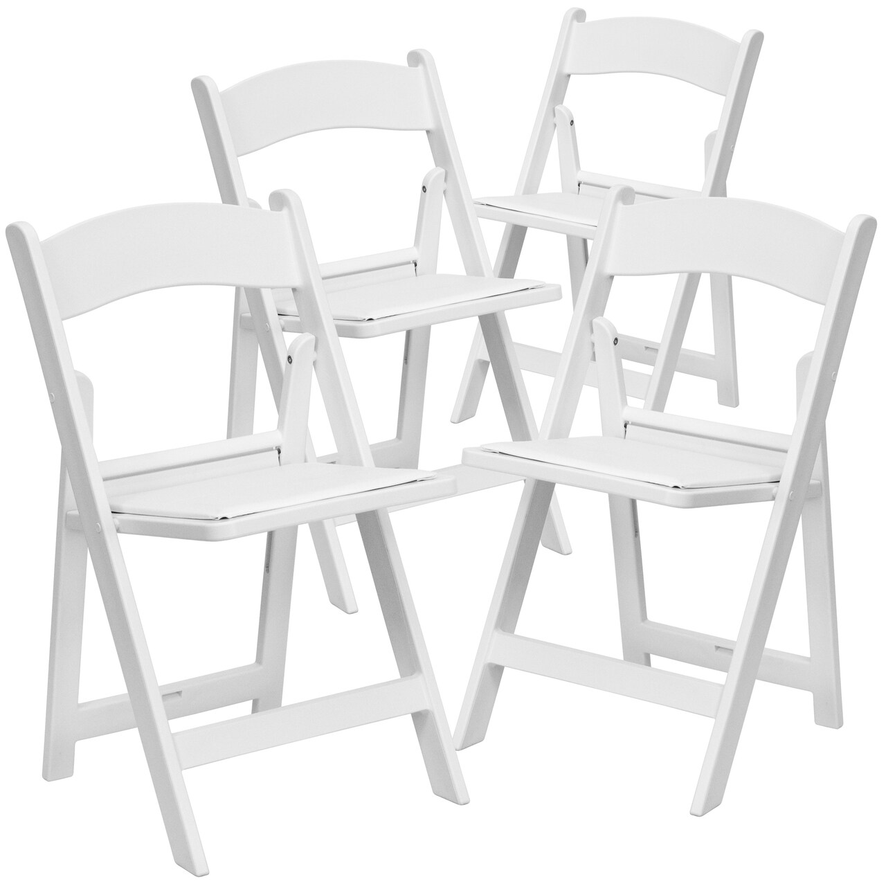 Emma and Oliver Set of 4 800 lb Weight Capacity Indoor/Outdoor Resin Folding Chairs